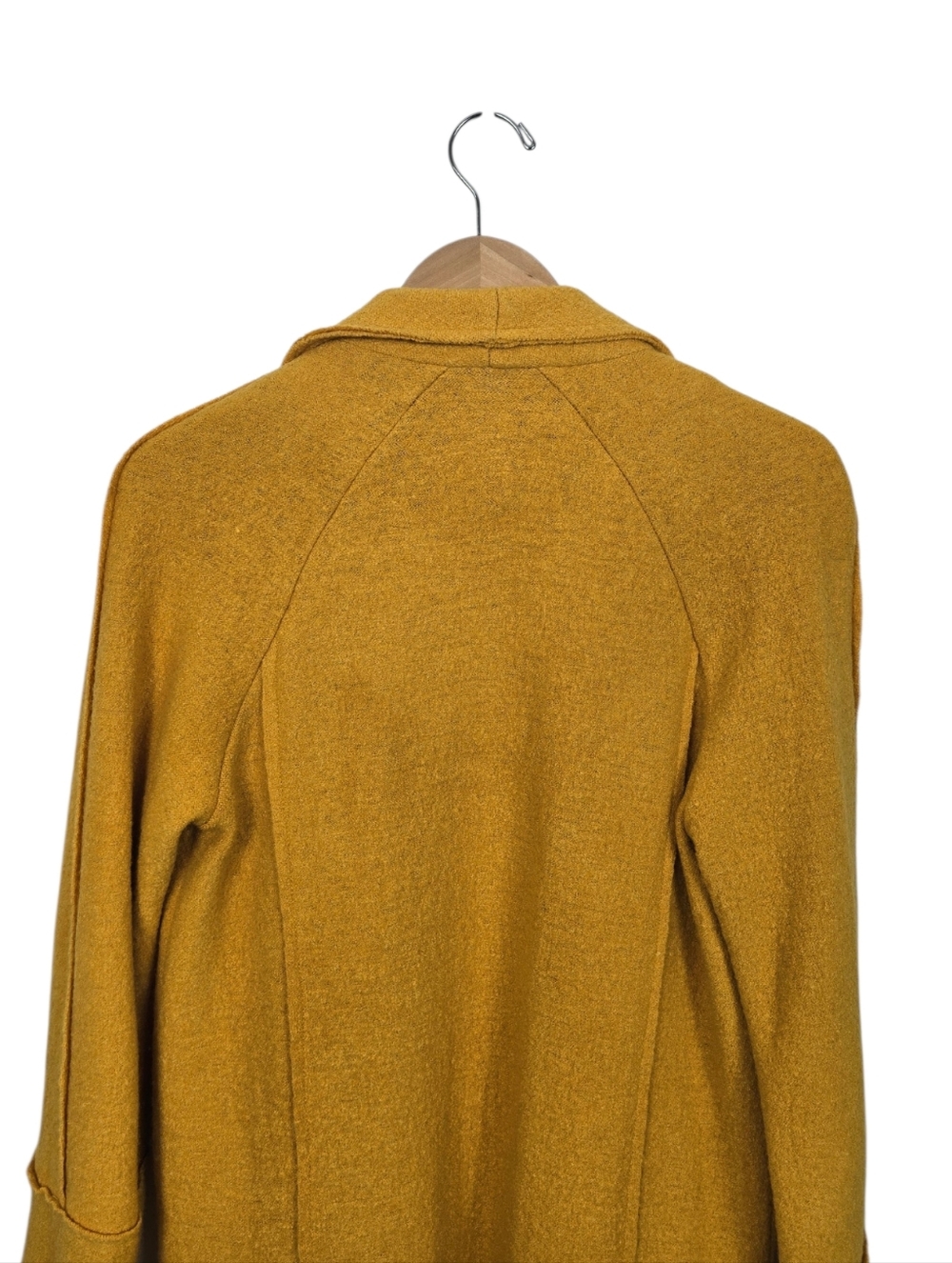 Tahari Drape Front Wool Blend Marigold Shawl Collar Coat Jacket Small - Picture 8 of 10
